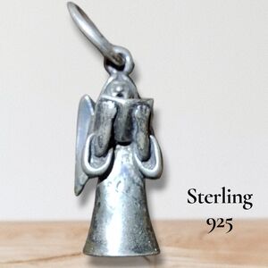 Signed Sterling Angel Book Vintage Pendant 925